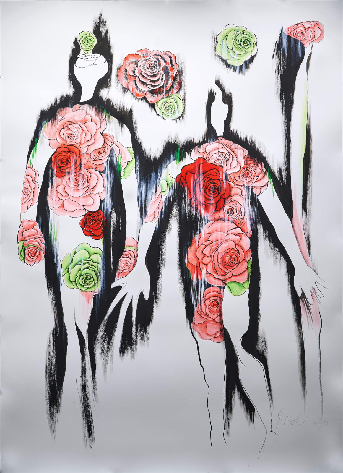 Jane McAdam Freud, Charged Drawing. Crime Scene series, 2019