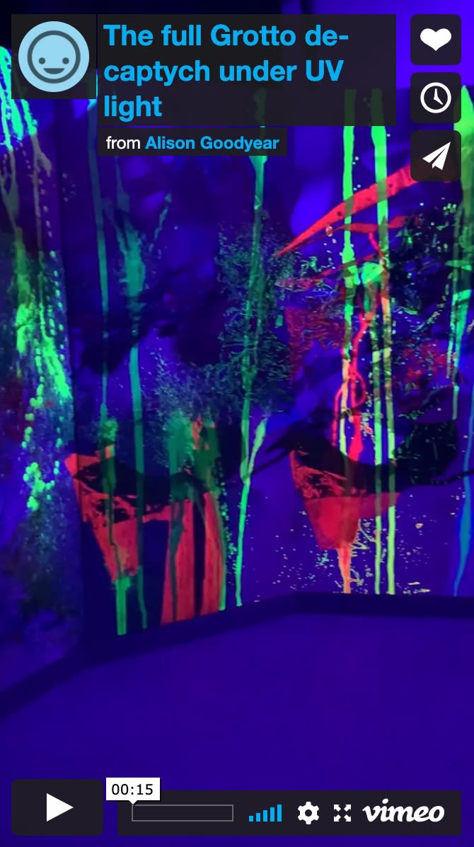Alison Goodyear, The Full Grotto Decaptych Under UV Light, 2020