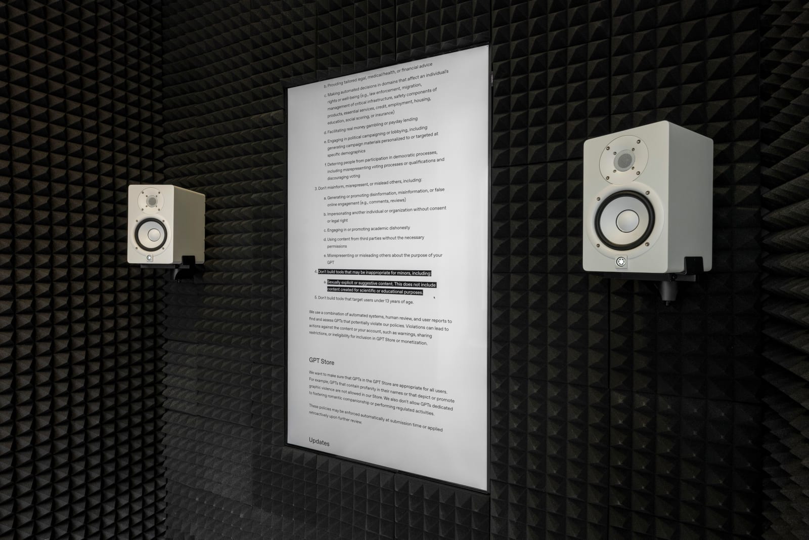 Jake Elwes, Terms & Conditions Opera: a Legalese Libretto, OpenAI Usage Policies, 2024–2025