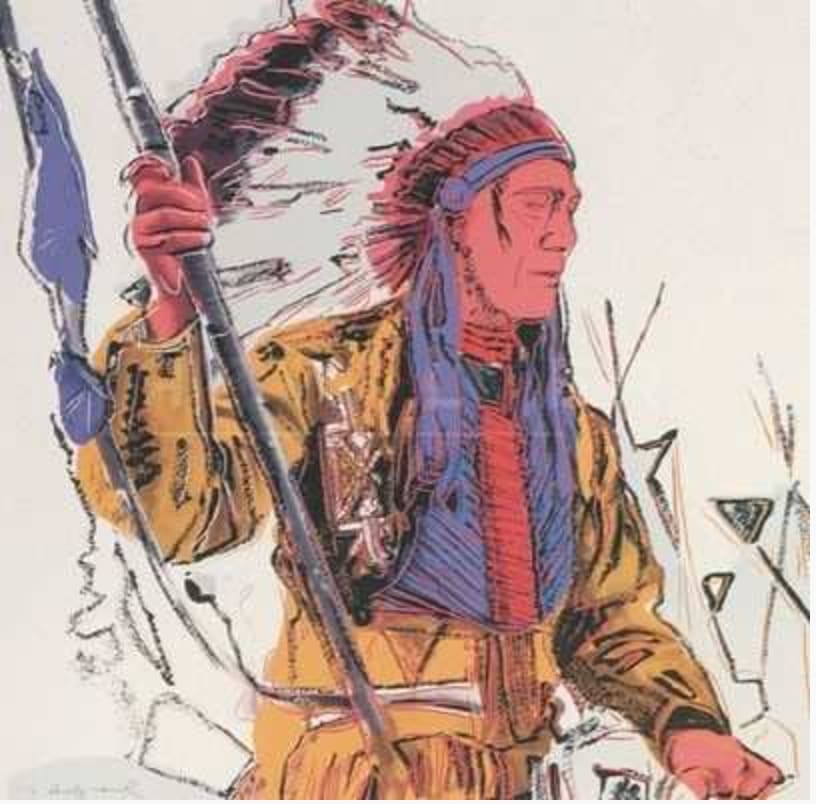 Andy Warhol, Cowboys and Indians 11.373 War Bonnet Indian , 1986