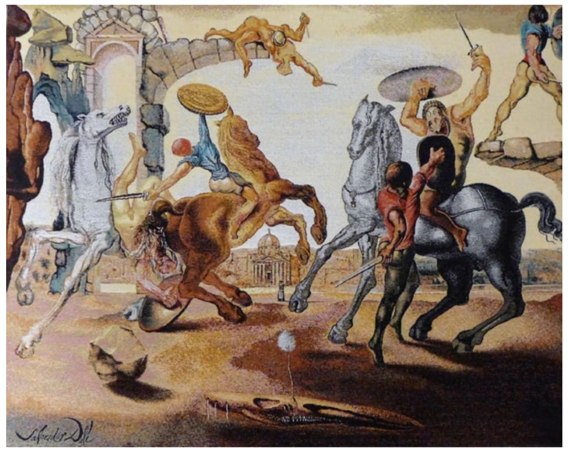 Salvador Dali, Battle around a Dandelion, 1988