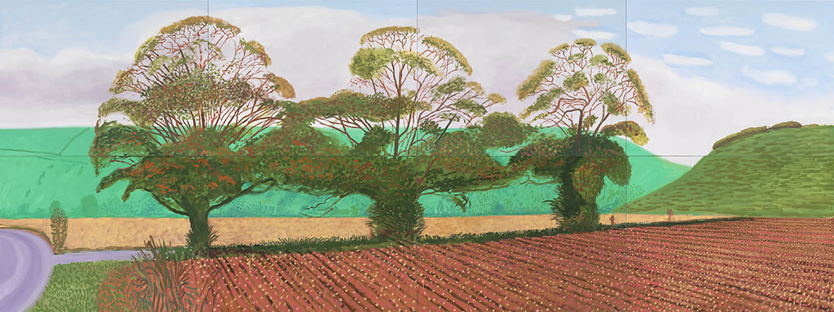 David Hockney, Autumn Trees Near Thixendale, 2008