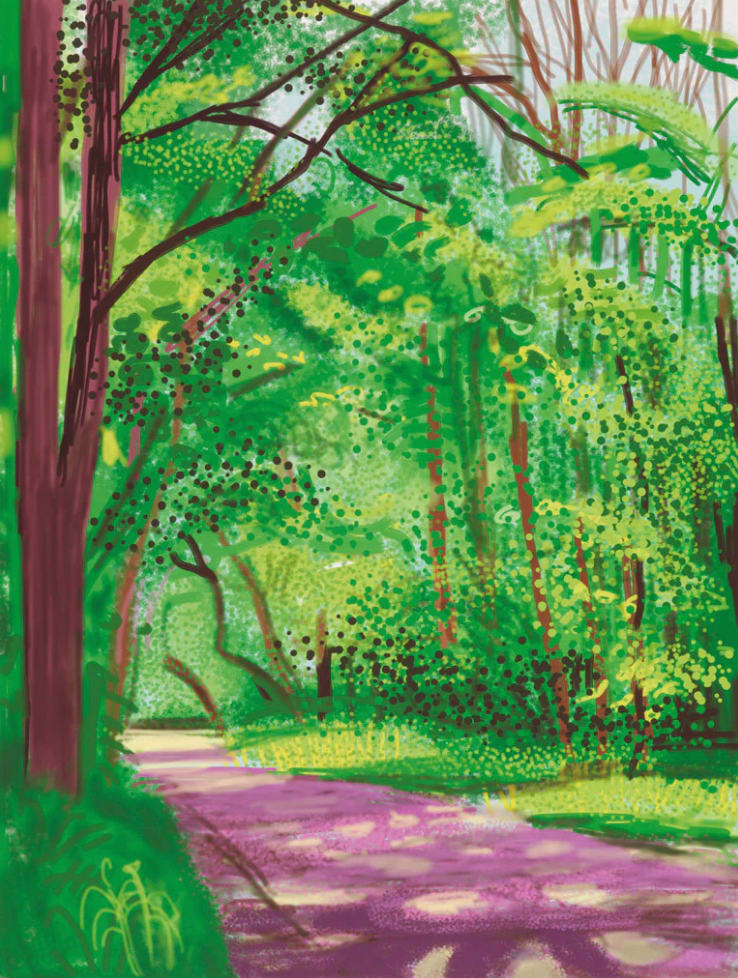 David Hockney, The Arrival of Spring in Woldgate, East Yorkshire, 28 April 2011, 2011
