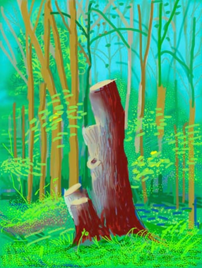 David Hockney, The Arrival of Spring in Woldgate, East Yorkshire, 24 April 2011, 2011