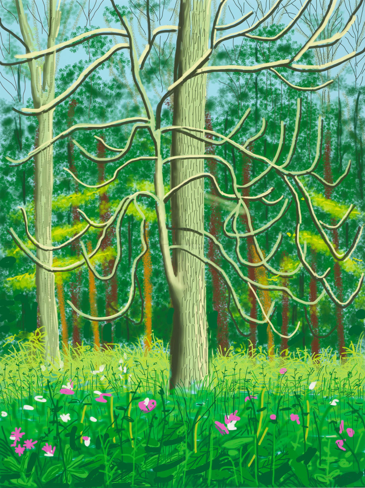 David Hockney, The Arrival of Spring in Woldgate, East Yorkshire, 4 May 2011, 2011