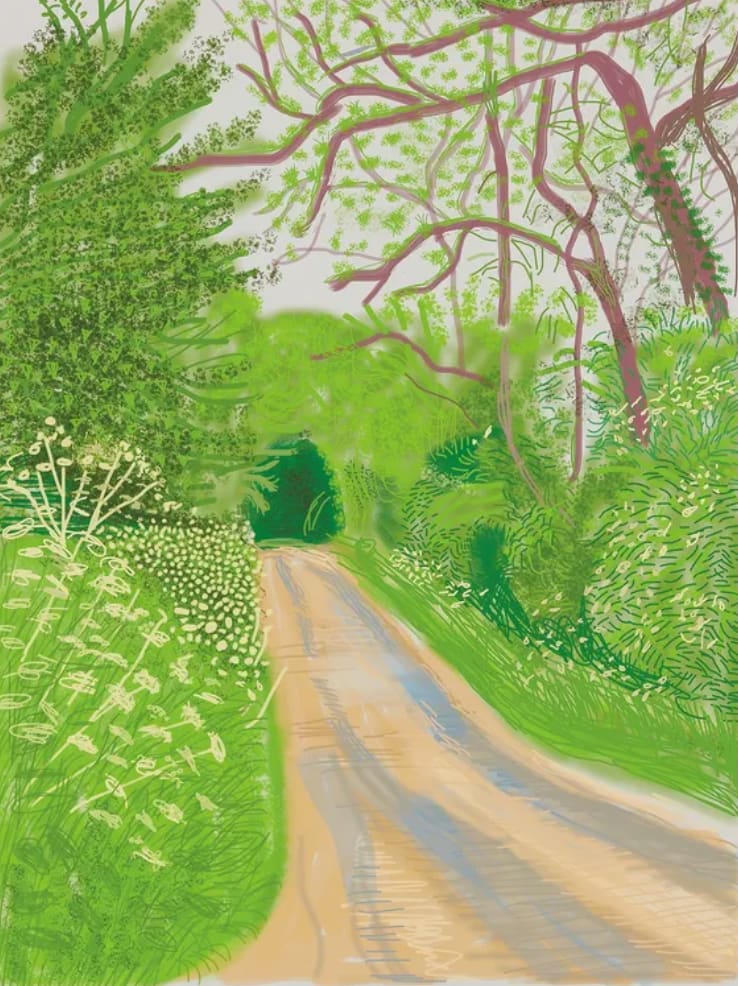 David Hockney, The Arrival of Spring in Woldgate, East Yorkshire, 16 May 2011, 2011