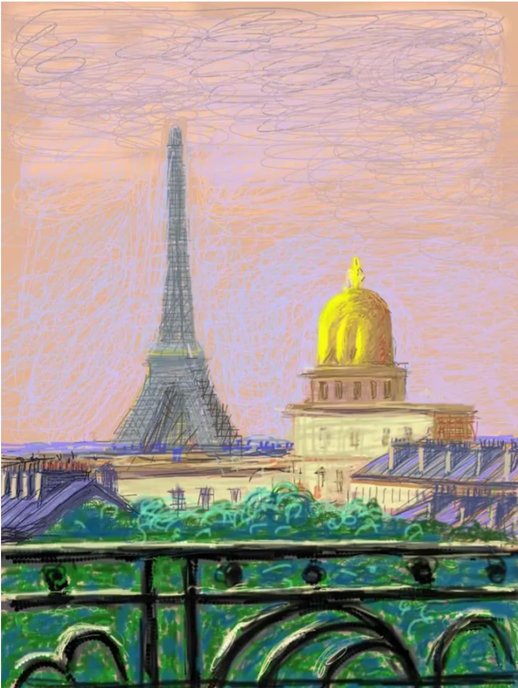 David Hockney, Eiffel Tower by Day, 2010