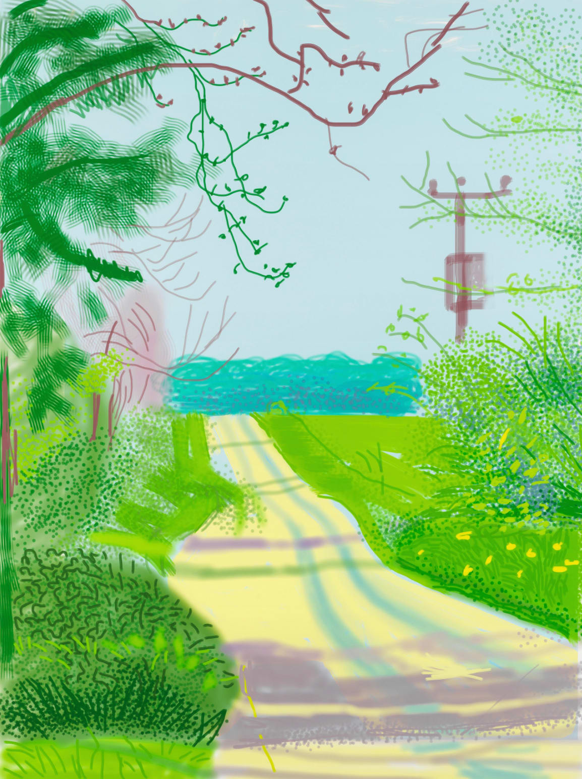 David Hockney, Arrival of Spring 23rd April 2011, 2011