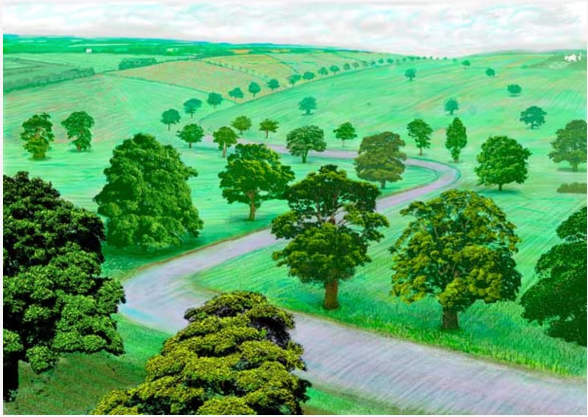 絵画 valley David Hockney, Green Valley, 2008 | Geist