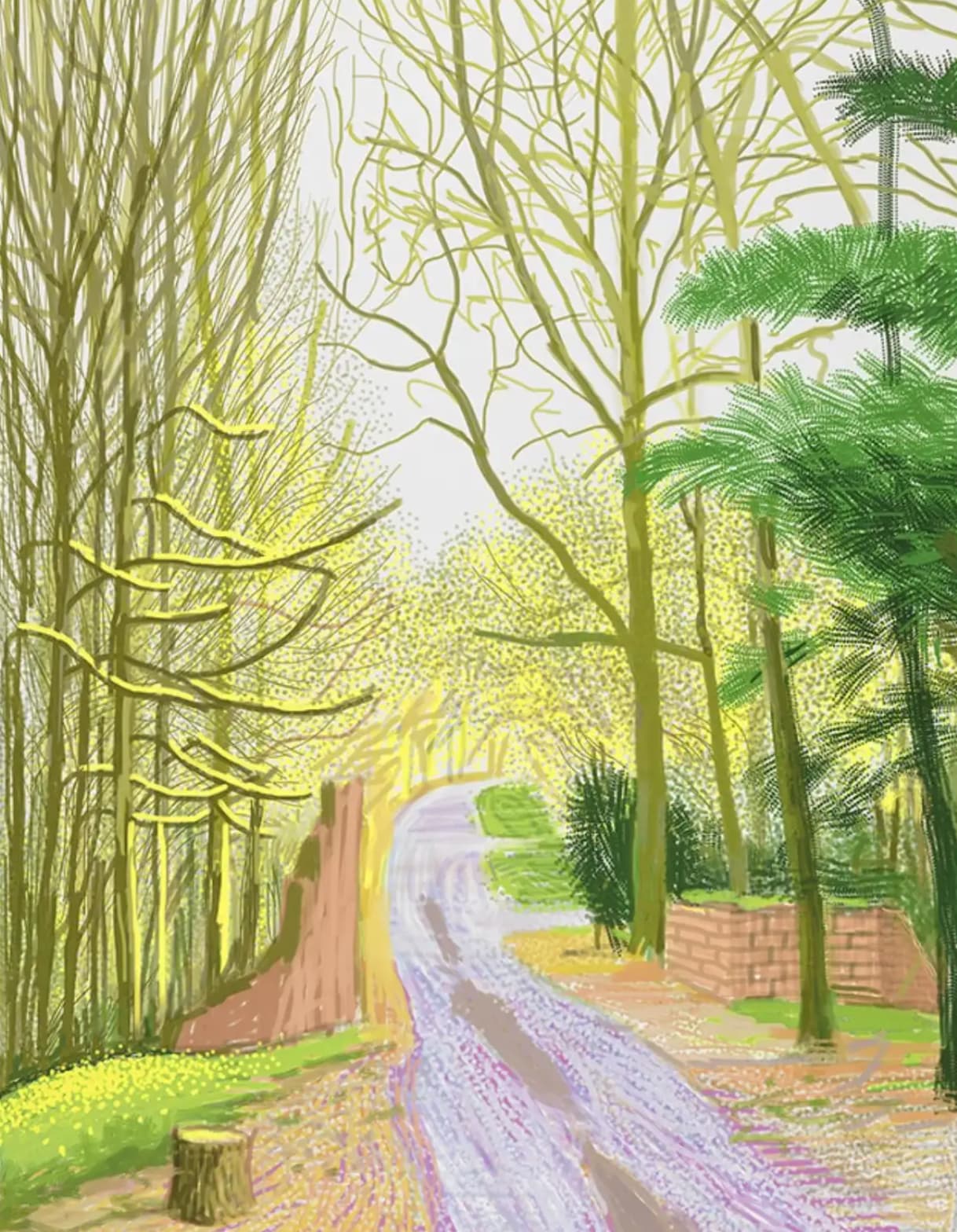 David Hockney, The Arrival of Spring in Woldgate, East Yorkshire, 30 March 2011, 2011