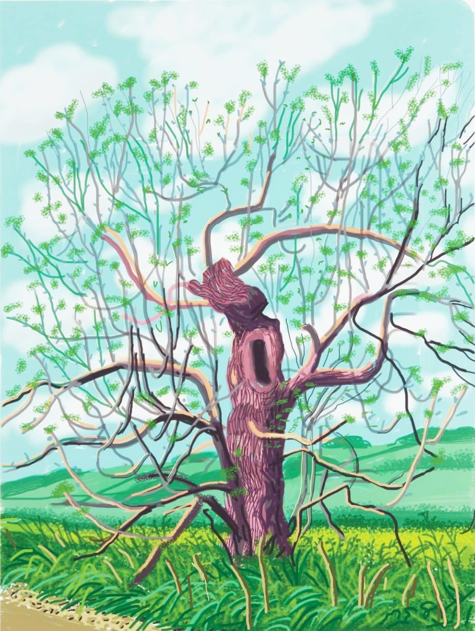 David Hockney, The Arrival of Spring in Woldgate, East Yorkshire- 18 May 2011, 2011