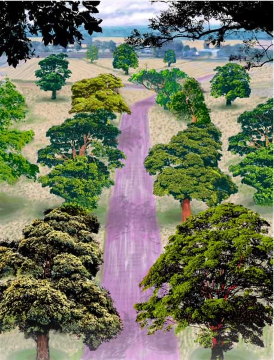 David Hockney, Summer Road Near Kilham, 2008