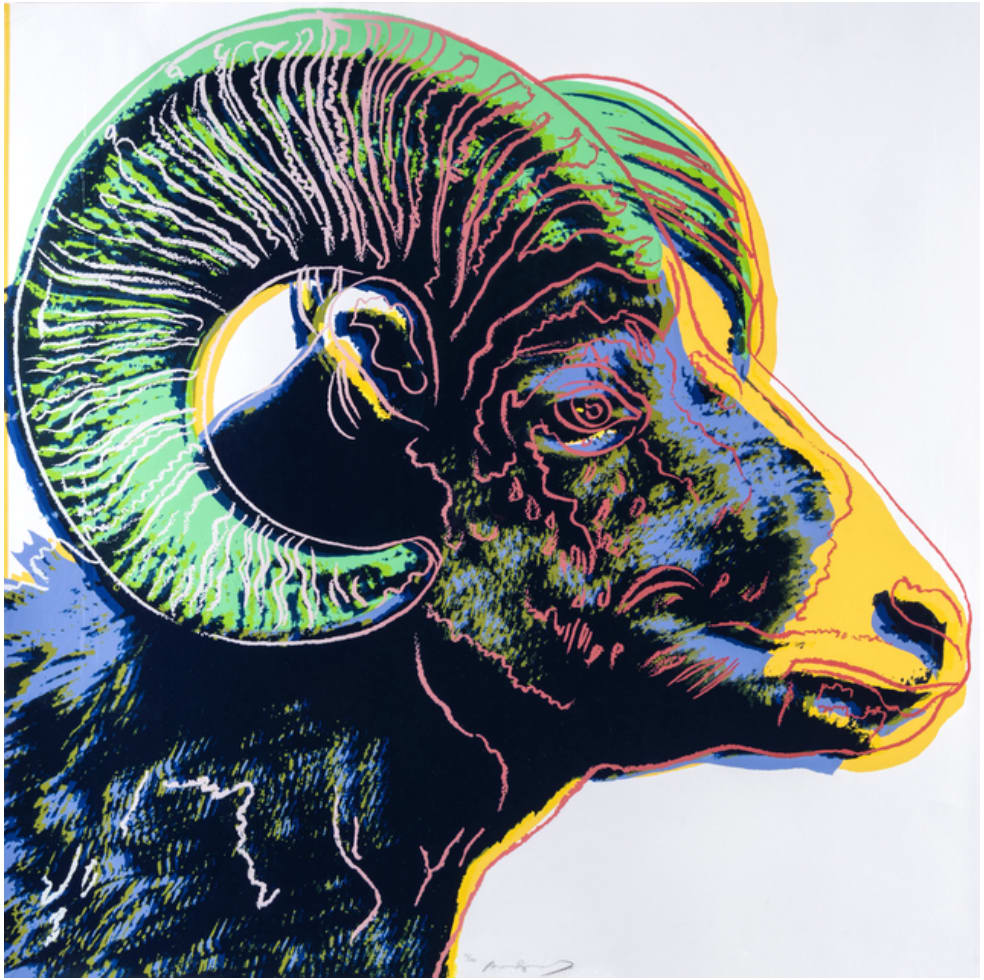 Andy Warhol, Endangered Species 11.302 Bighorn Ram , 1983
