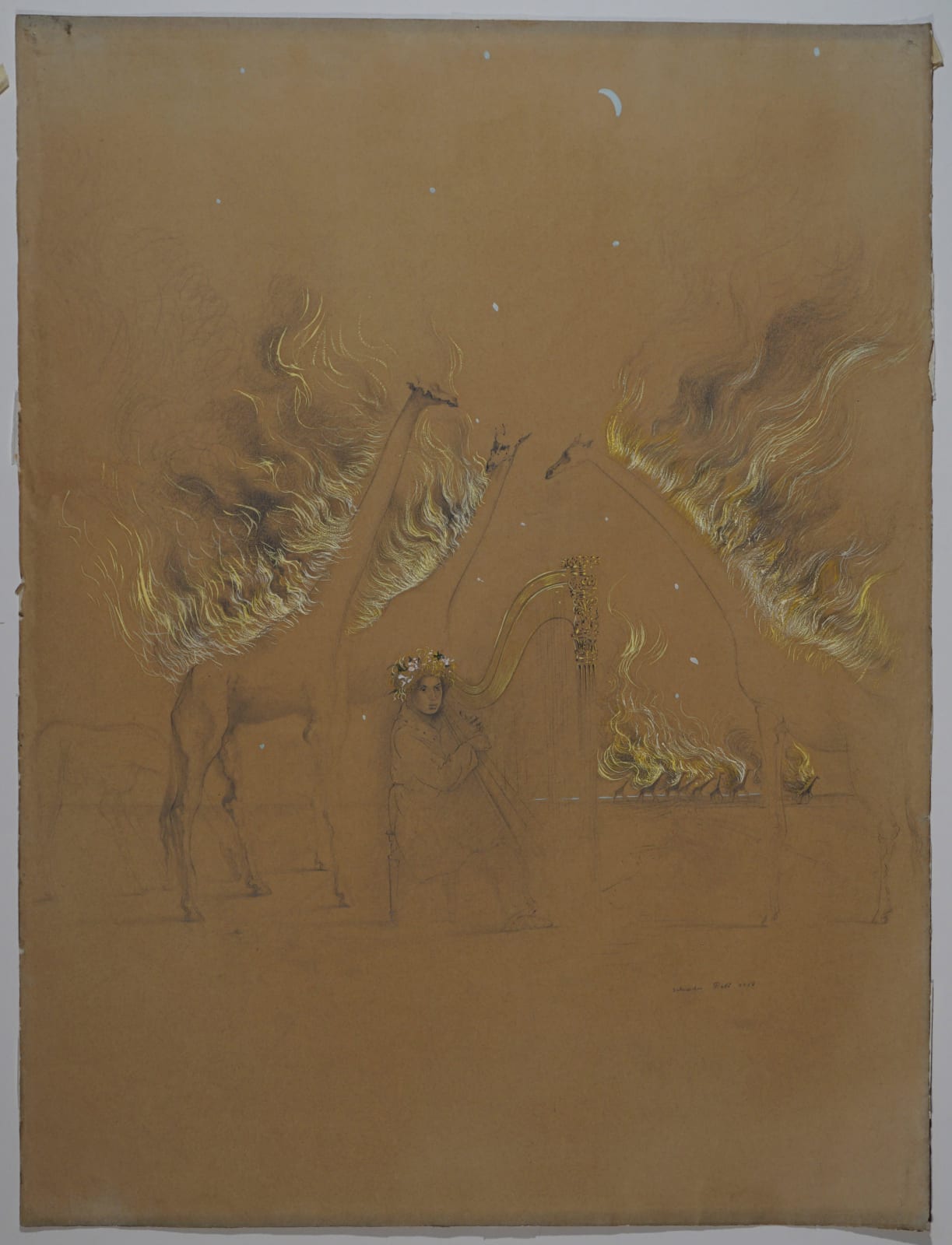 Salvador Dali, Portrait de Harpo Marx avec giraffes en feu , 1937