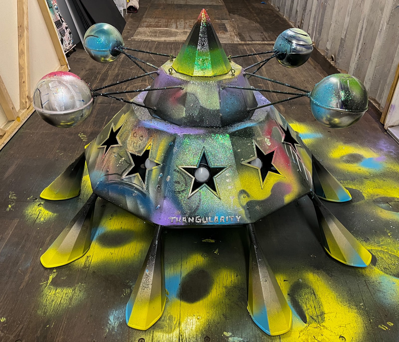 George Clinton & Overton Loyd, Back view of Mothership, 2023