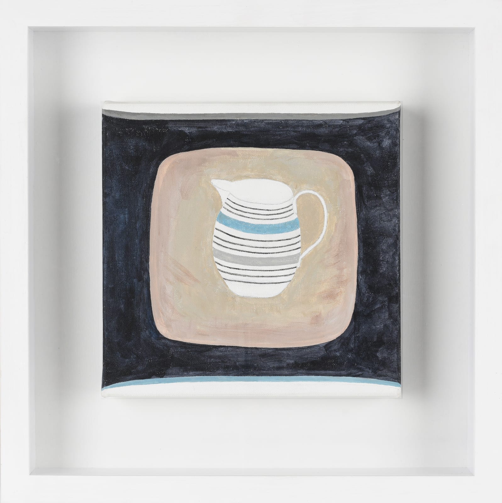 Rachel Nicholson, Blue Striped Jug on Canvas, 2017