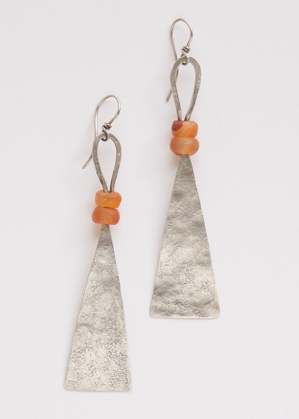Breon O'Casey, Silver and carnelian earrings
