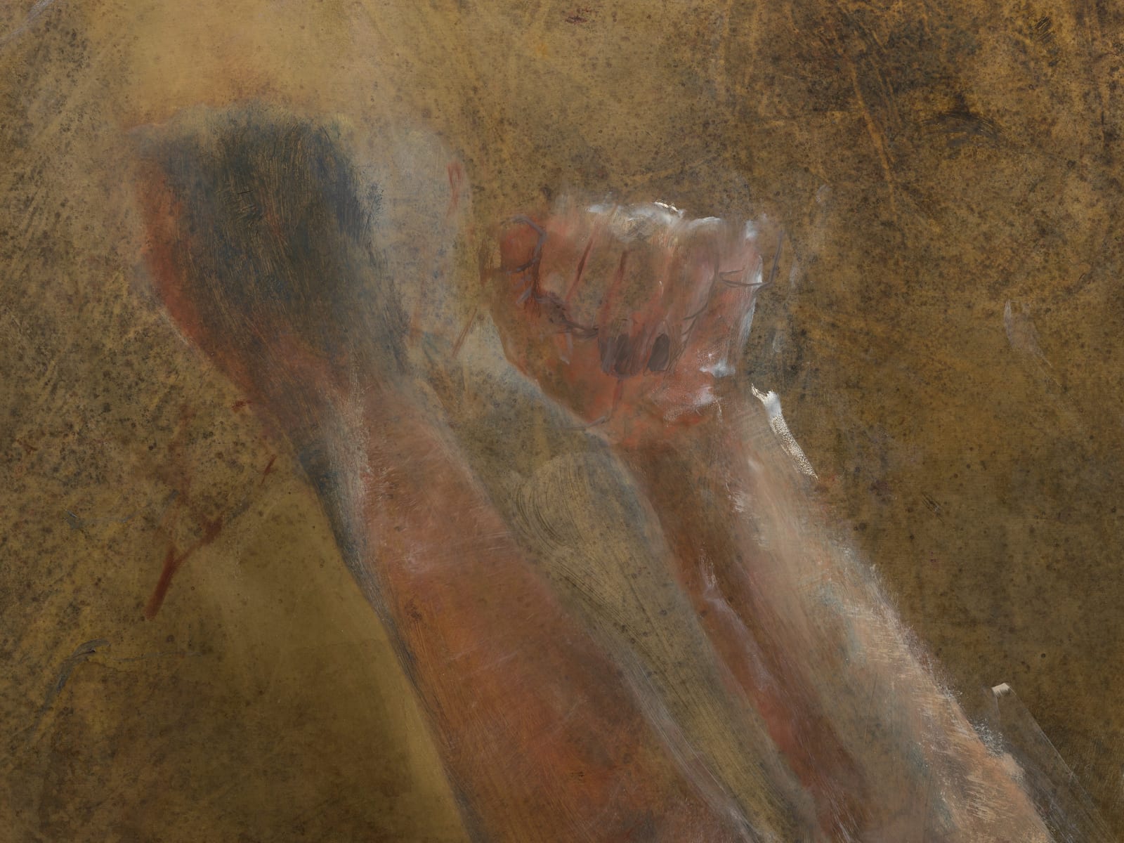 Willa Wasserman, Making the shape of the letter x or 'no' with my body reflected in this south facing mirror version three, 2023