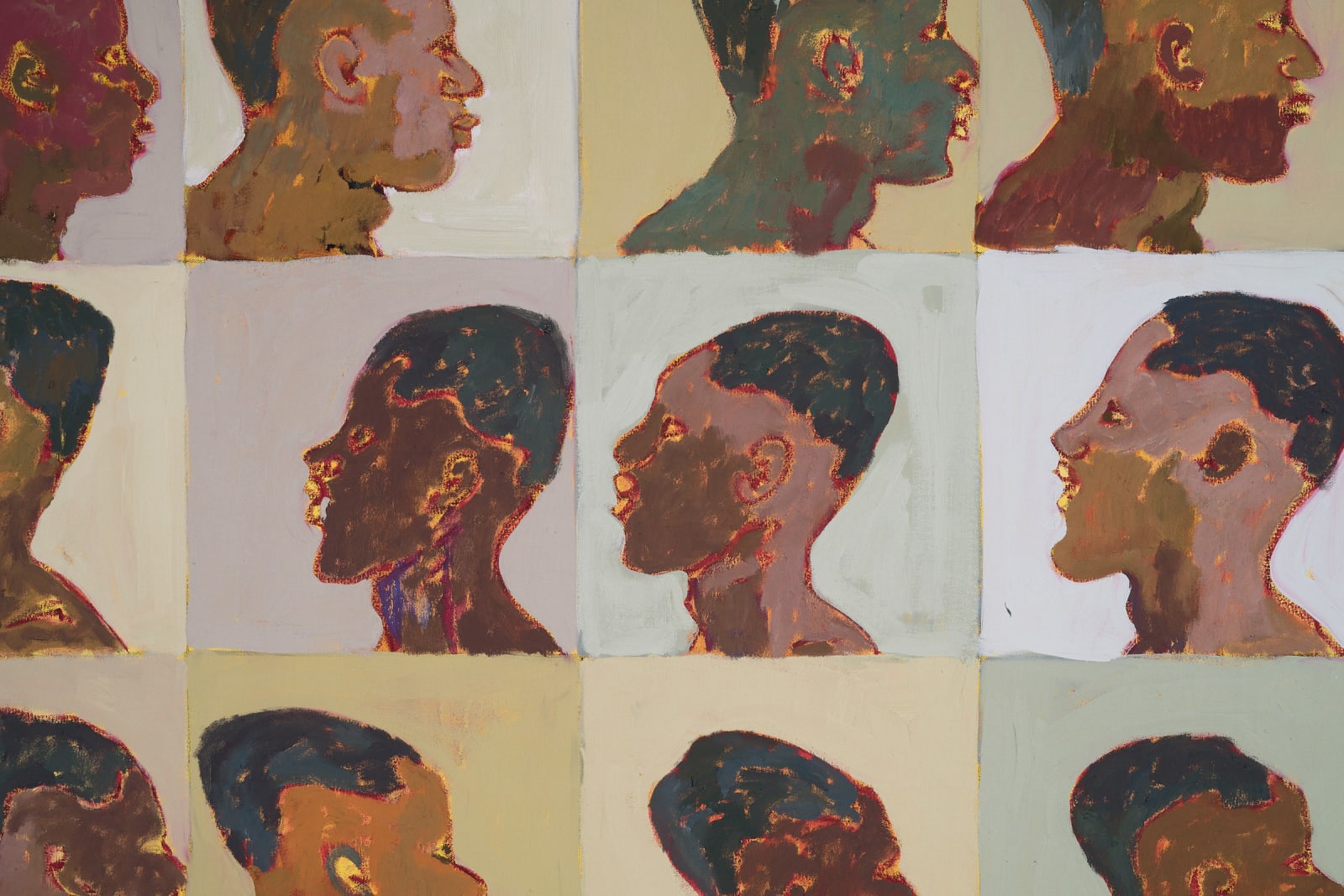 Ludovic Nkoth, System Grid white #3 (diptych), 2025