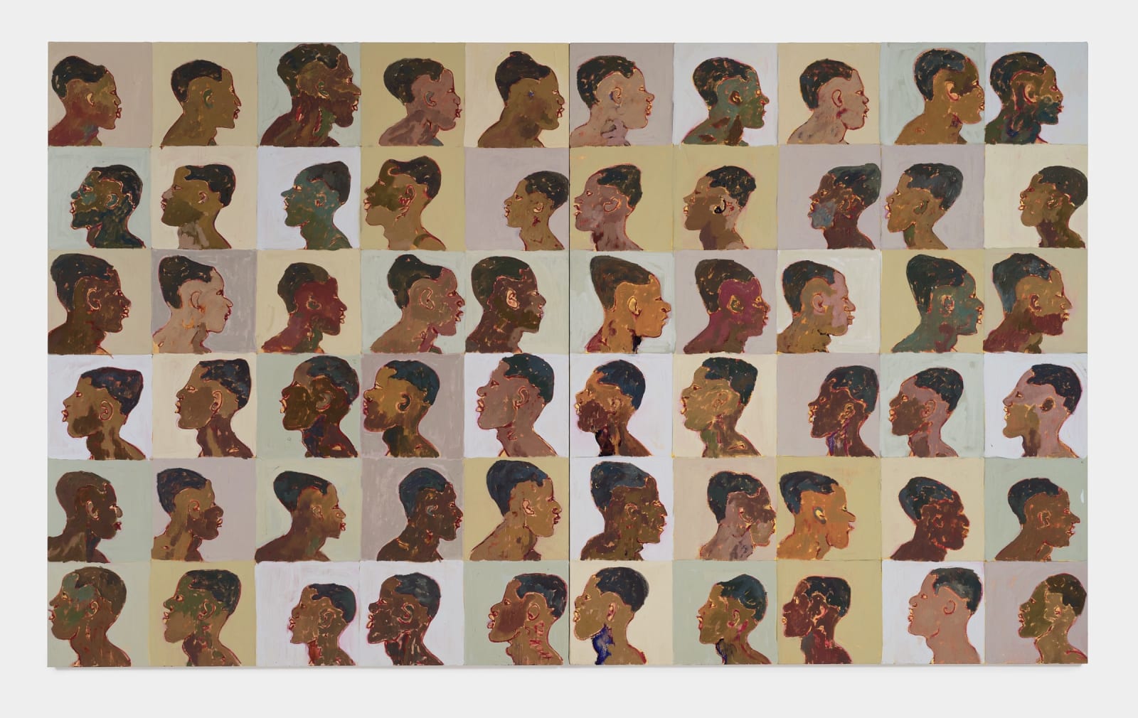 Ludovic Nkoth, System Grid white #3 (diptych), 2025