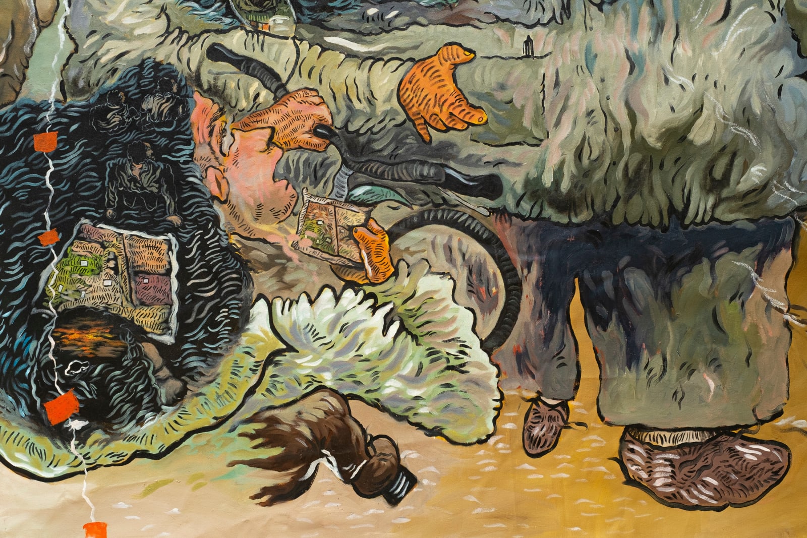 Ali Eyal, Paper, pen, map in a pocket and, 2023