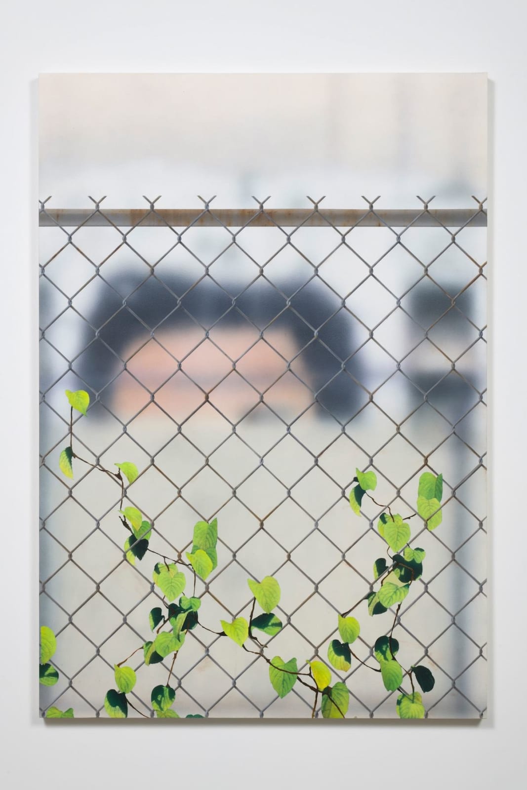 Sayre Gomez, Mural with Chain Link and Ivy, 2017