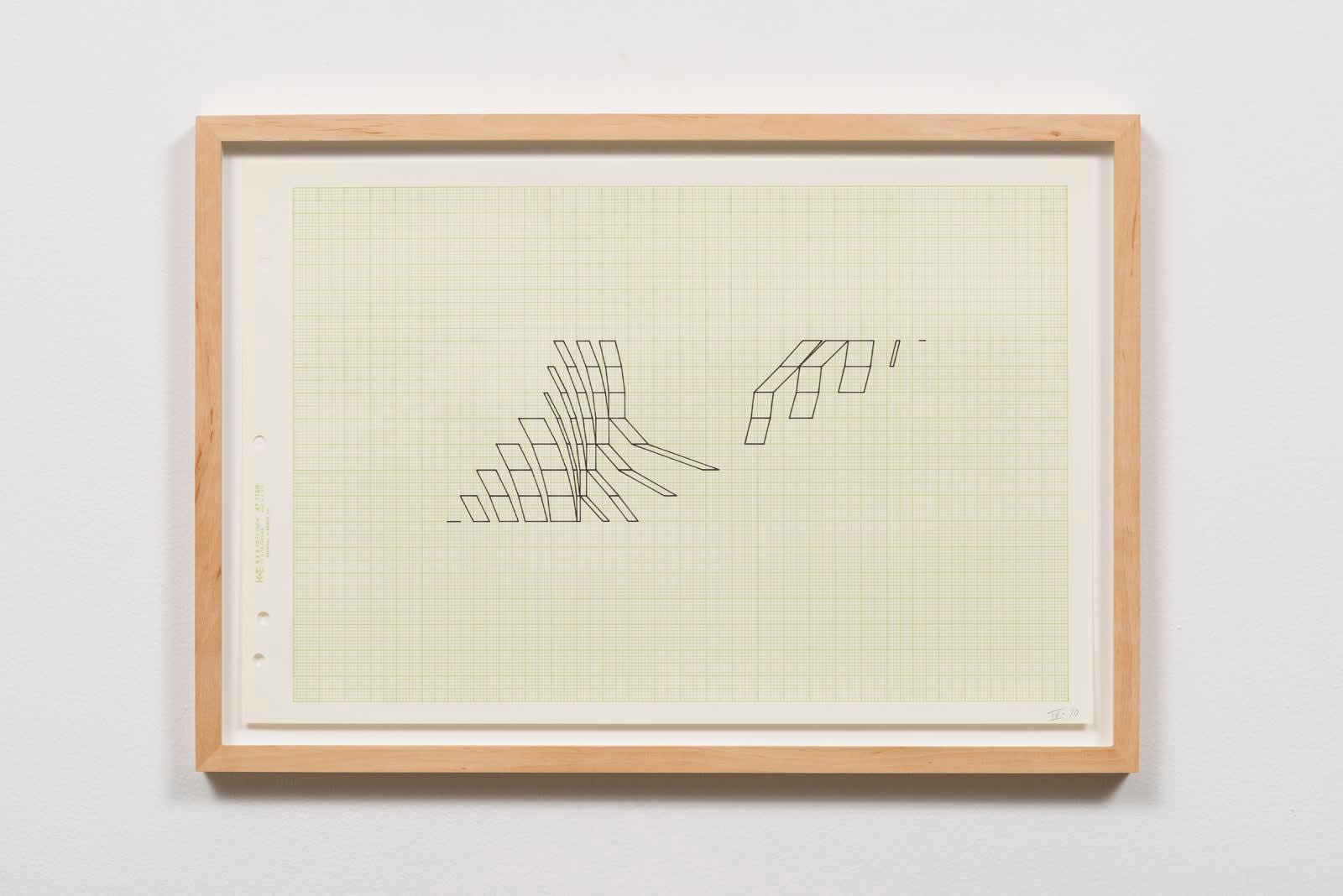 Channa Horwitz, Variation and Inversion on a Rhythm Series IV – through IV (14 drawings), 1975 / 1976
