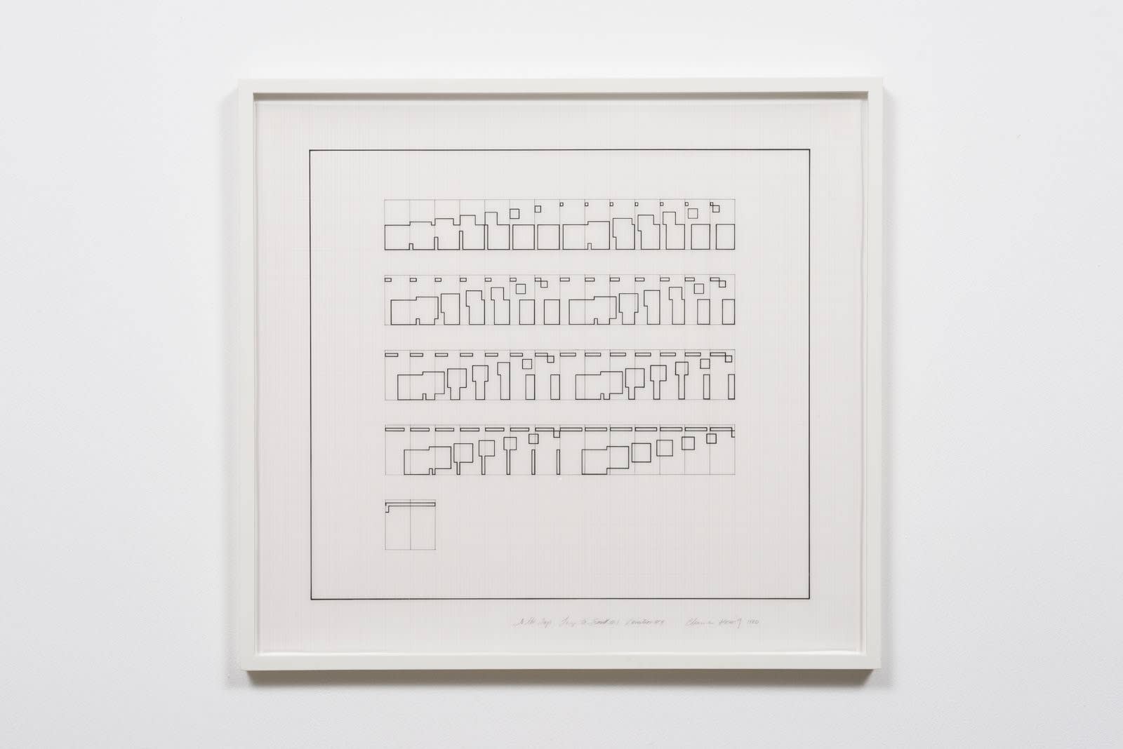 Channa Horwitz, To the Top Large to Small #1 Variations #1-4, 1980, 1985