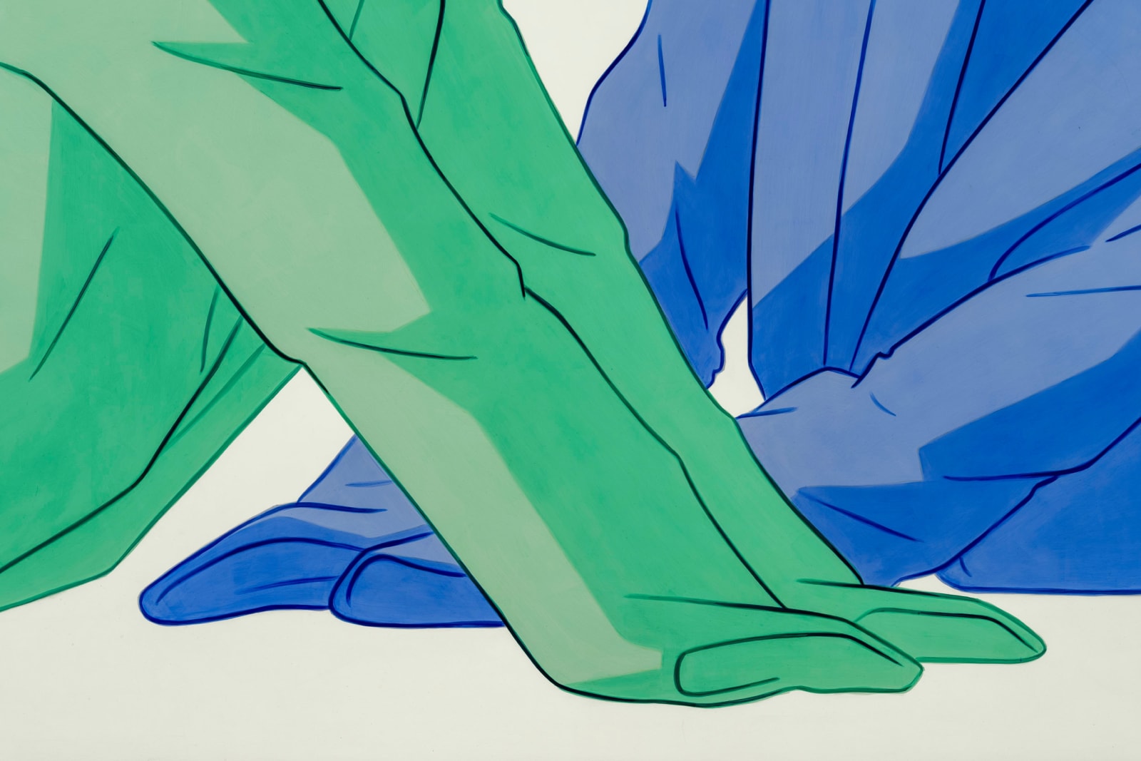 Ivy Haldeman, Two Suits, Elbows Lock, Lilt Right, Wrists Together (Compose Green, Ultramarine Blue), 2023