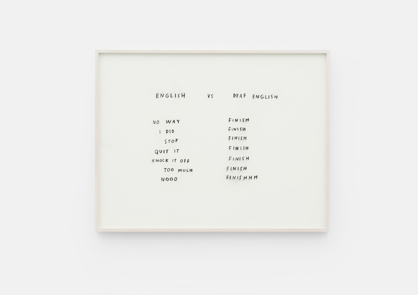 Christine Sun Kim, No Way, Finish, 2018