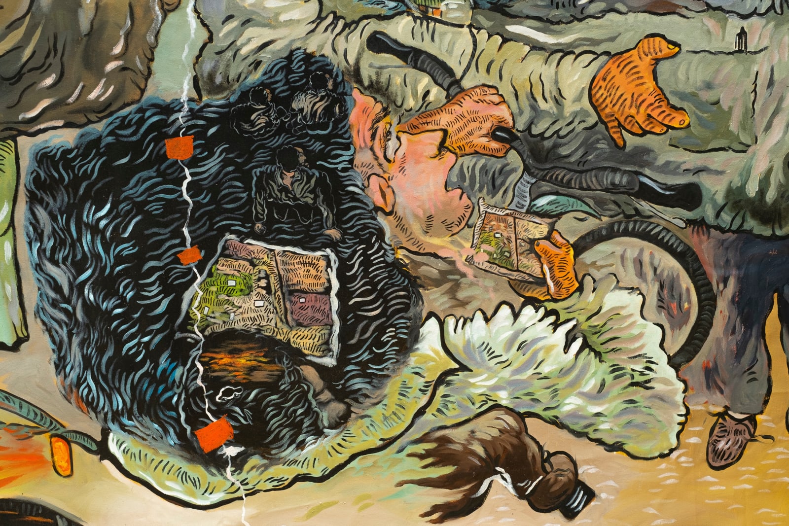 Ali Eyal, Paper, pen, map in a pocket and, 2023