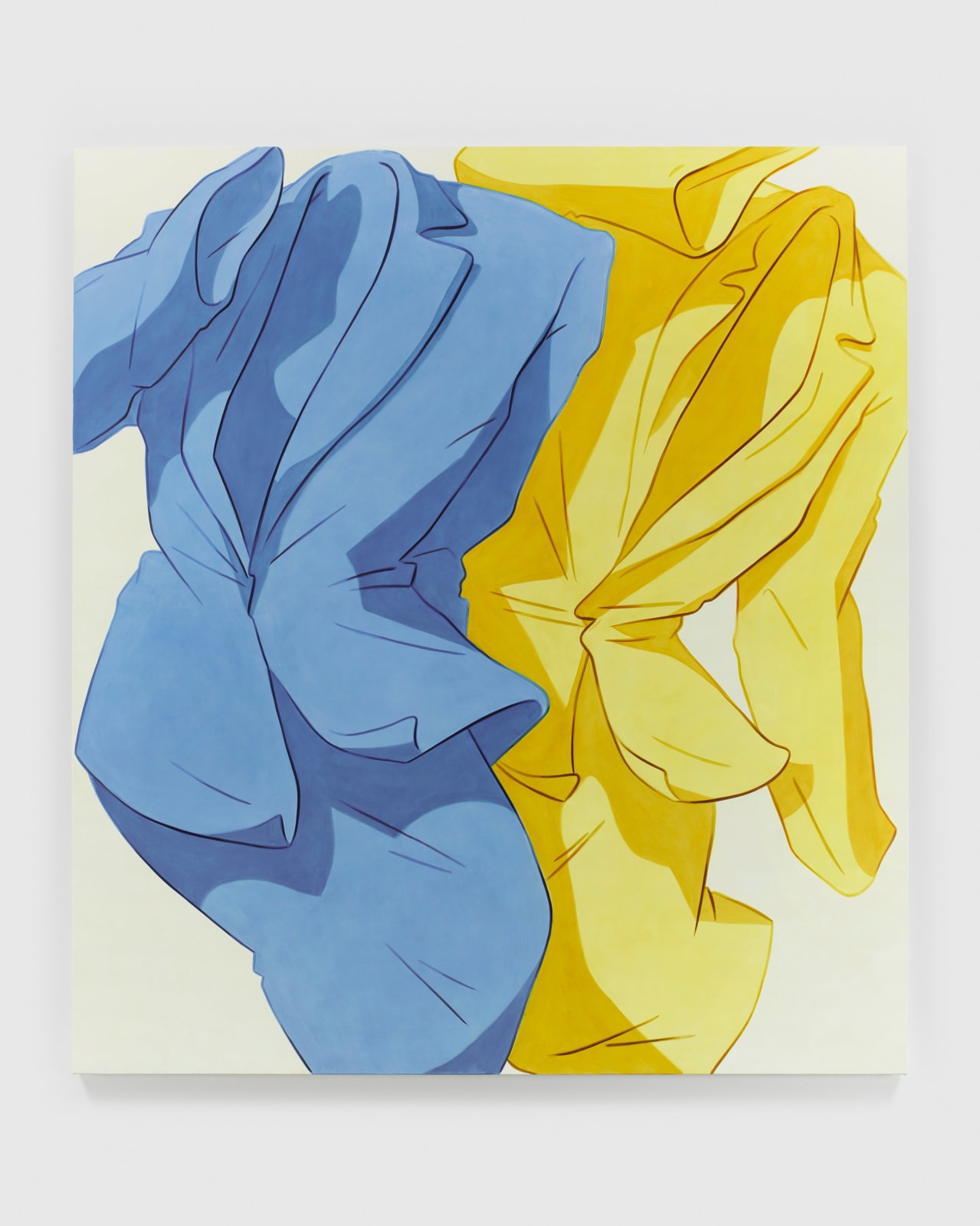 Ivy Haldeman, Two Suits, Sleeves Up, Jacket Bottom Blown, Skirt Kick (Blue, Yellow), 2021