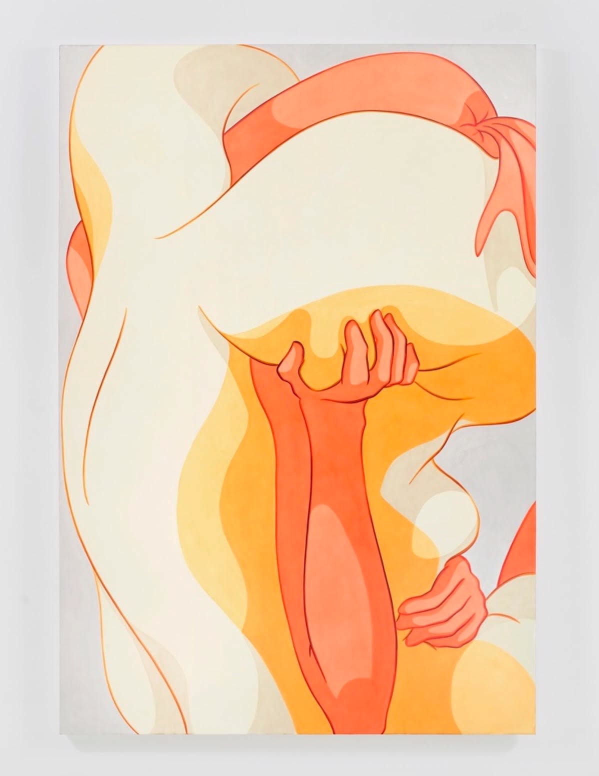 Ivy Haldeman, Colossus, Head Leans Right, Hand Supports Bun, Face Covered, 2020