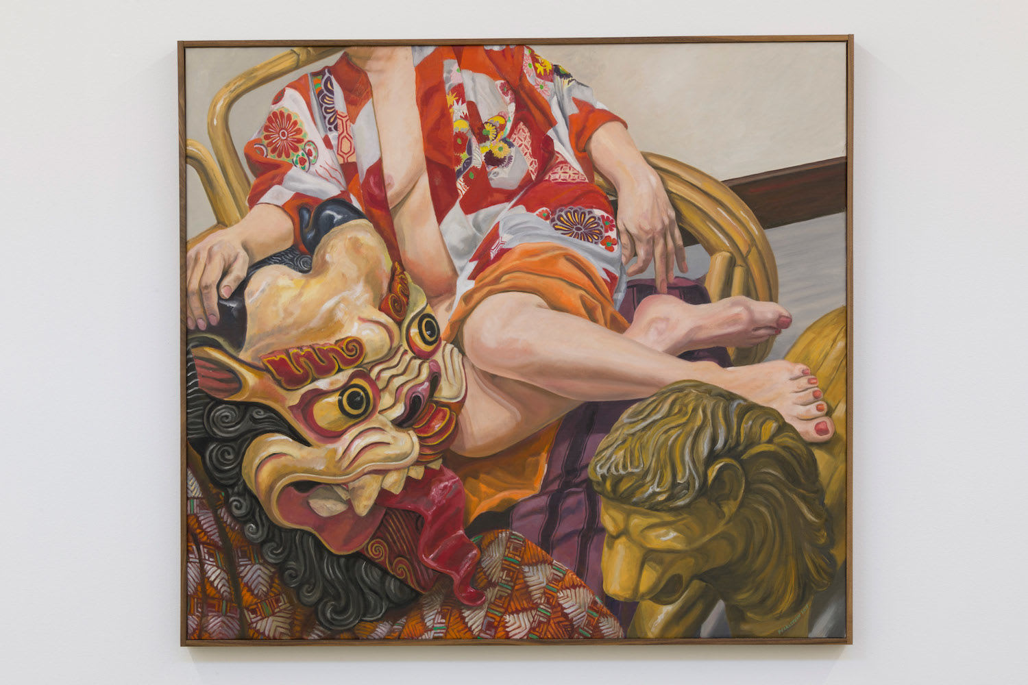 Philip Pearlstein, Model with Indonesian Mask, 2015
