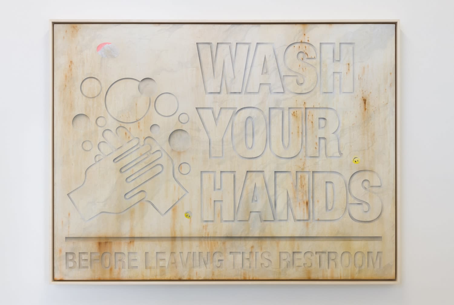 Sayre Gomez, "Wash Your Hands" Carrara Marble, 2017