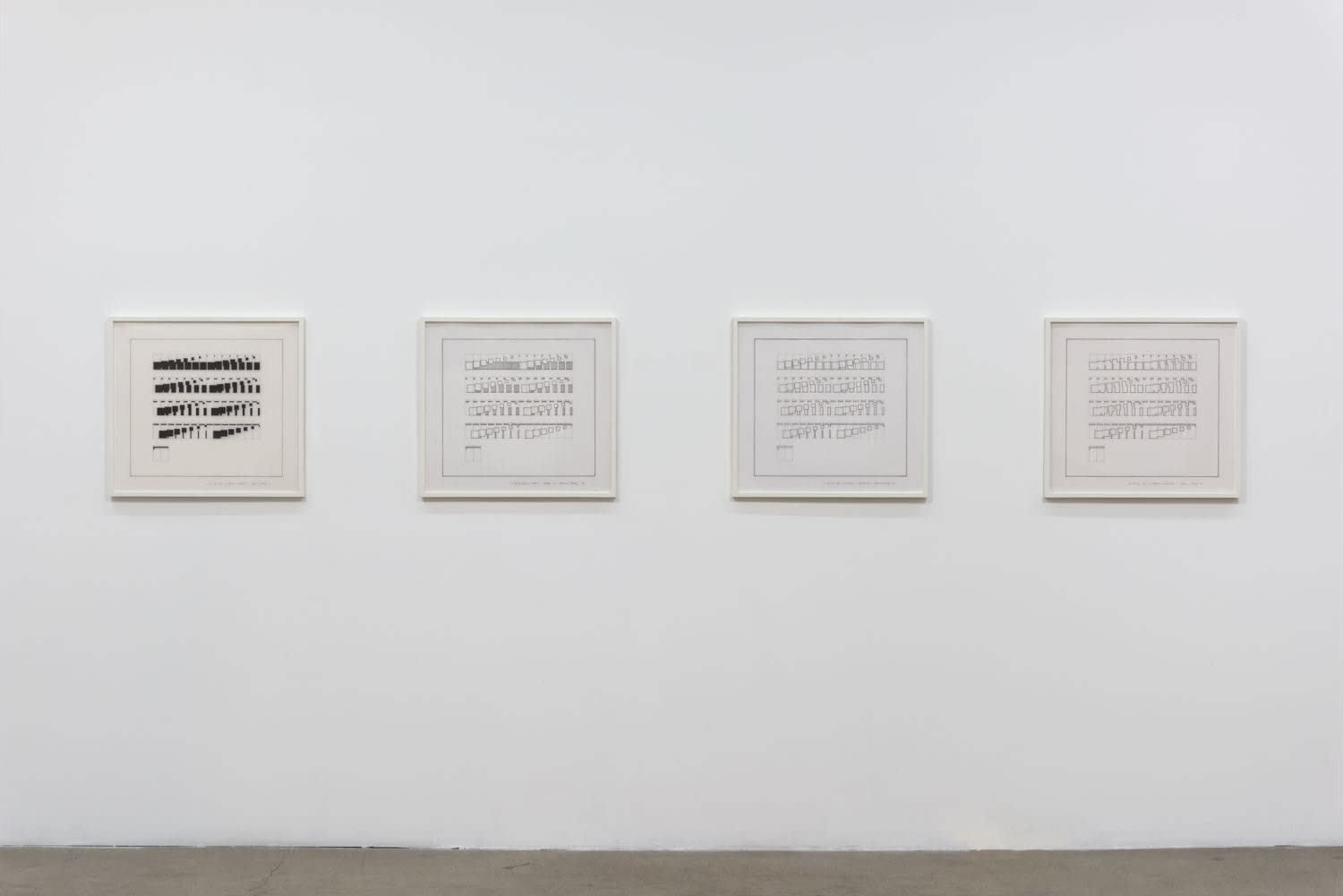 Channa Horwitz, To the Top Large to Small #1 Variations #1-4, 1980, 1985