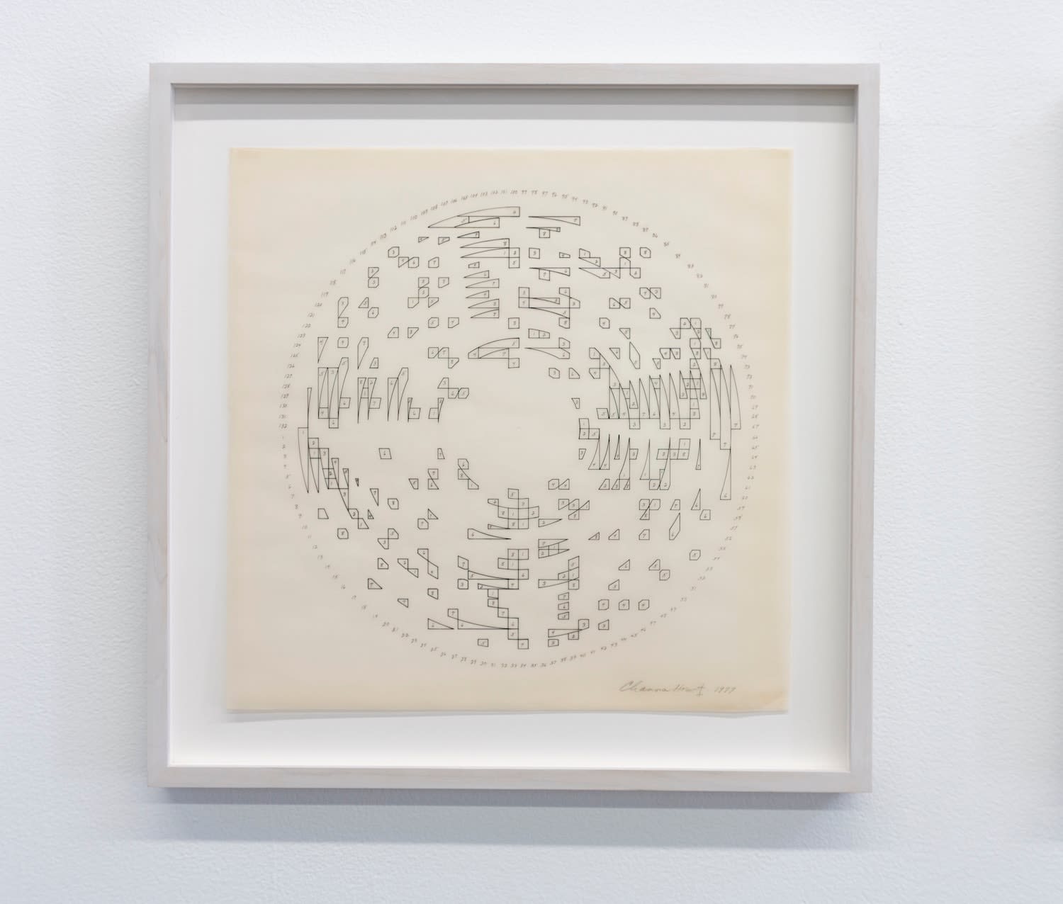 Channa Horwitz, Round in Three Parts, 1977