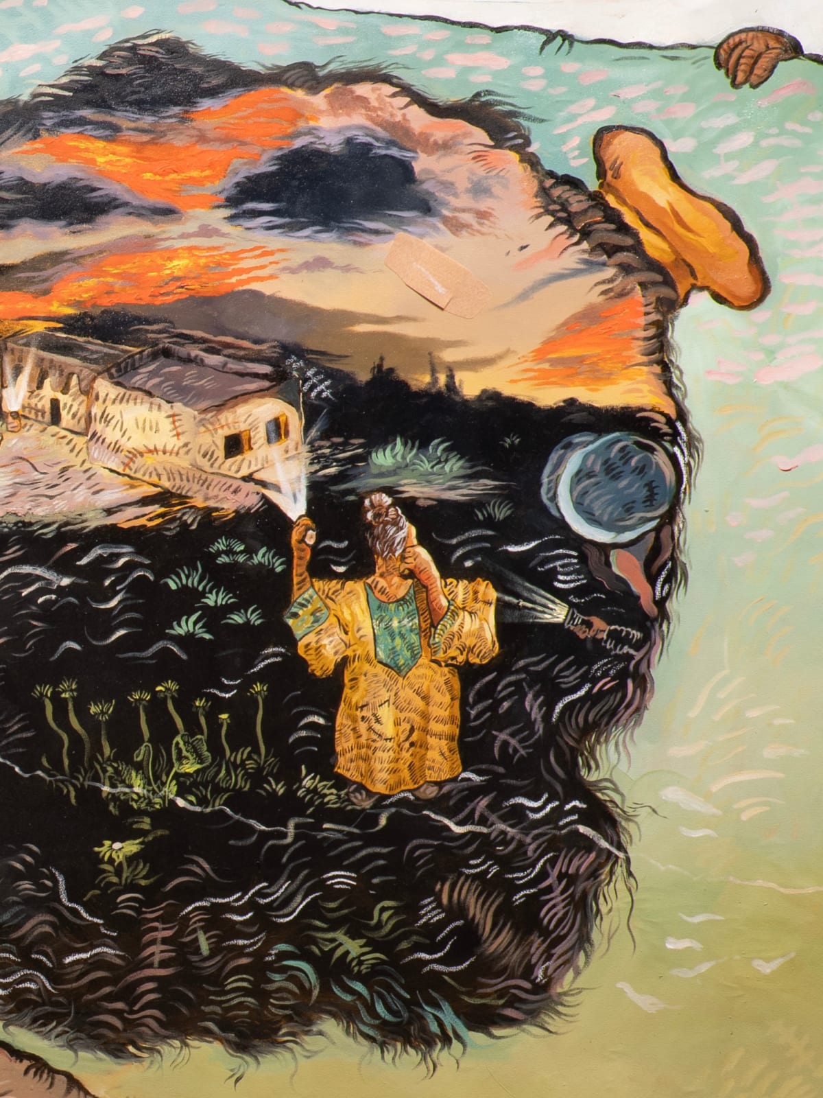 Ali Eyal, Three heads walking between towns, and, 2022