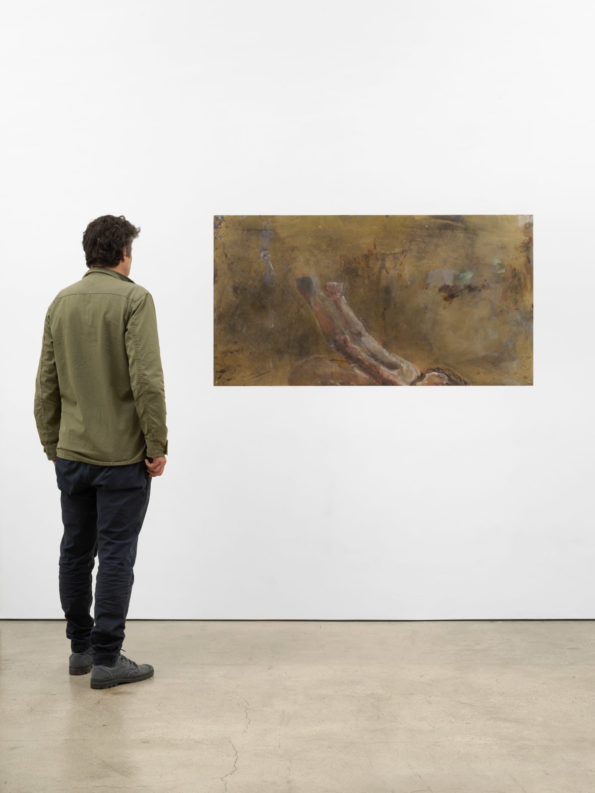 Willa Wasserman, Making the shape of the letter x or 'no' with my body reflected in this south facing mirror version three, 2023