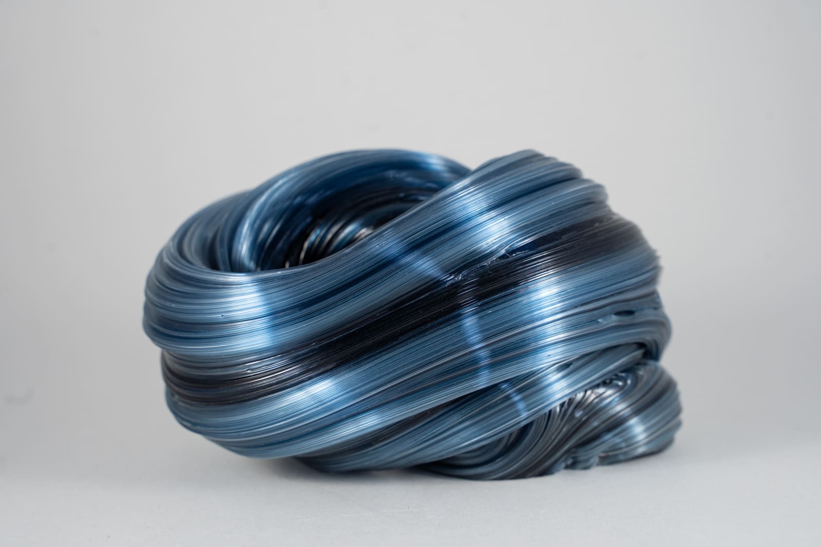 Taygan Appleton, Steel Blue Standing Silk Sculpture
