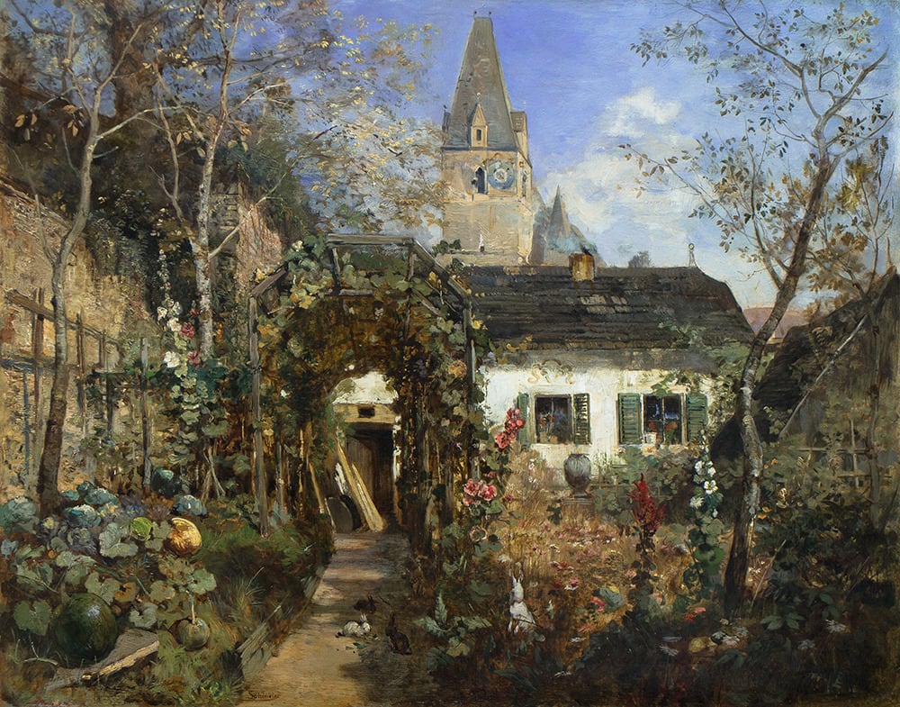 Emil Jakob Schindler, Pfarrgarten in Weissenkirchen an der Donau, 1879