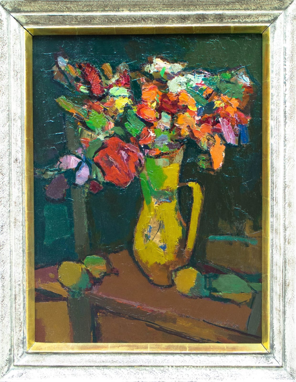 Karl Josef Gunsam, Blumen in gelber Vase, 1947