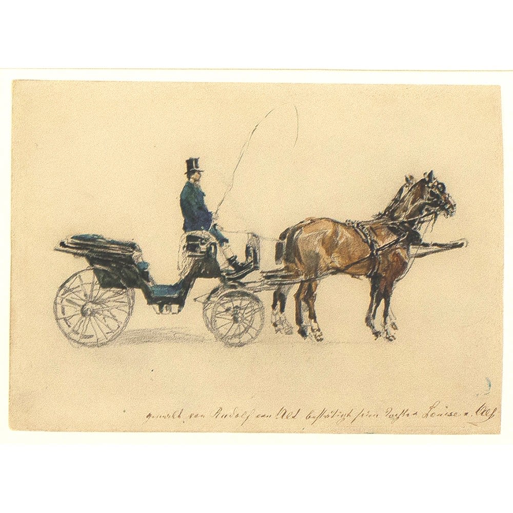 Rudolf von Alt, Equipage des Herzogs von Nassau, um 1896