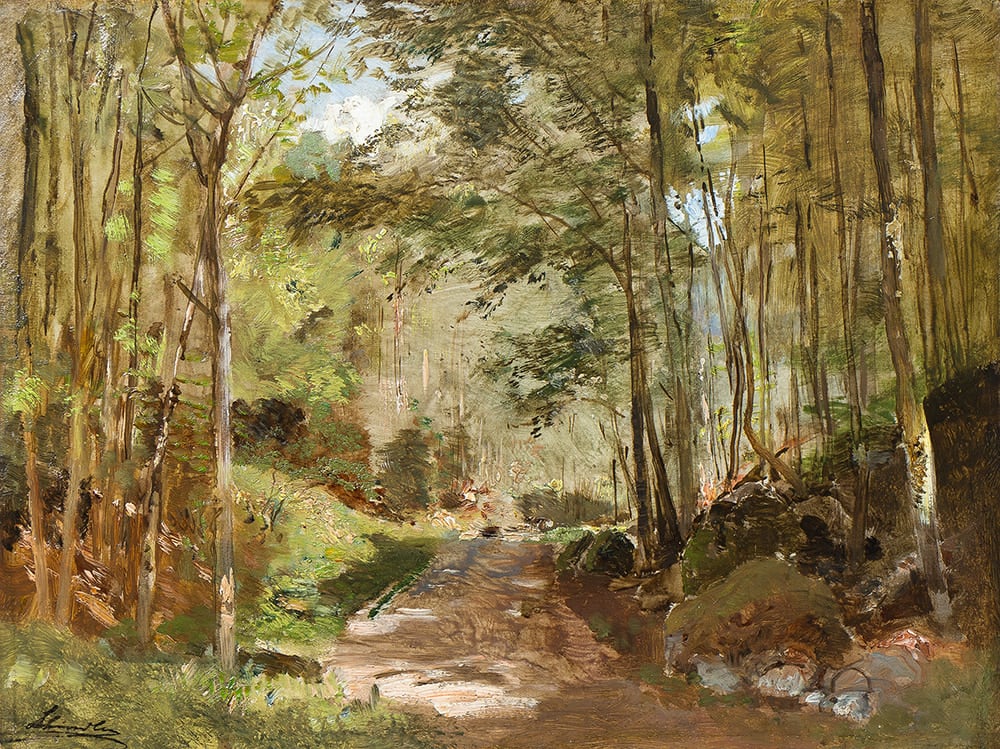 Emil Jakob Schindler, Studie zur "Waldstrasse bei Scharfling", 1890