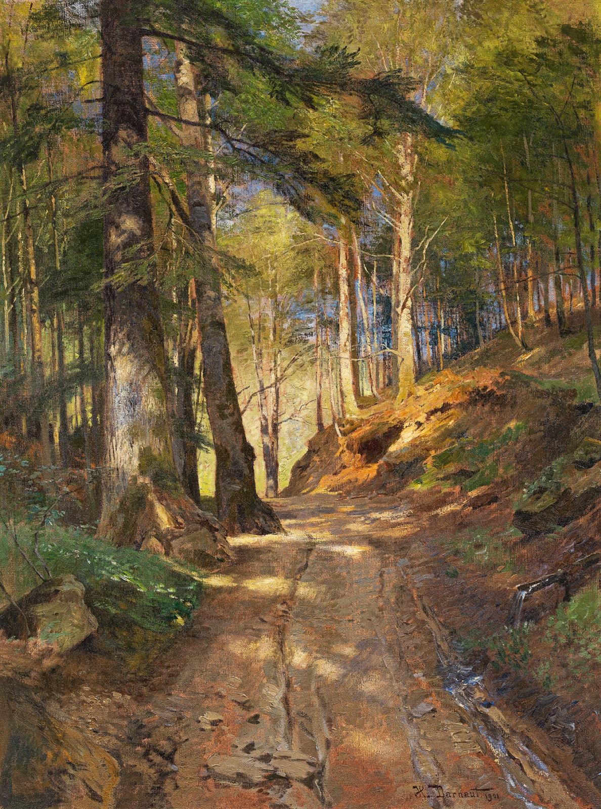 Hugo Darnaut, Weg im Wald, 1901