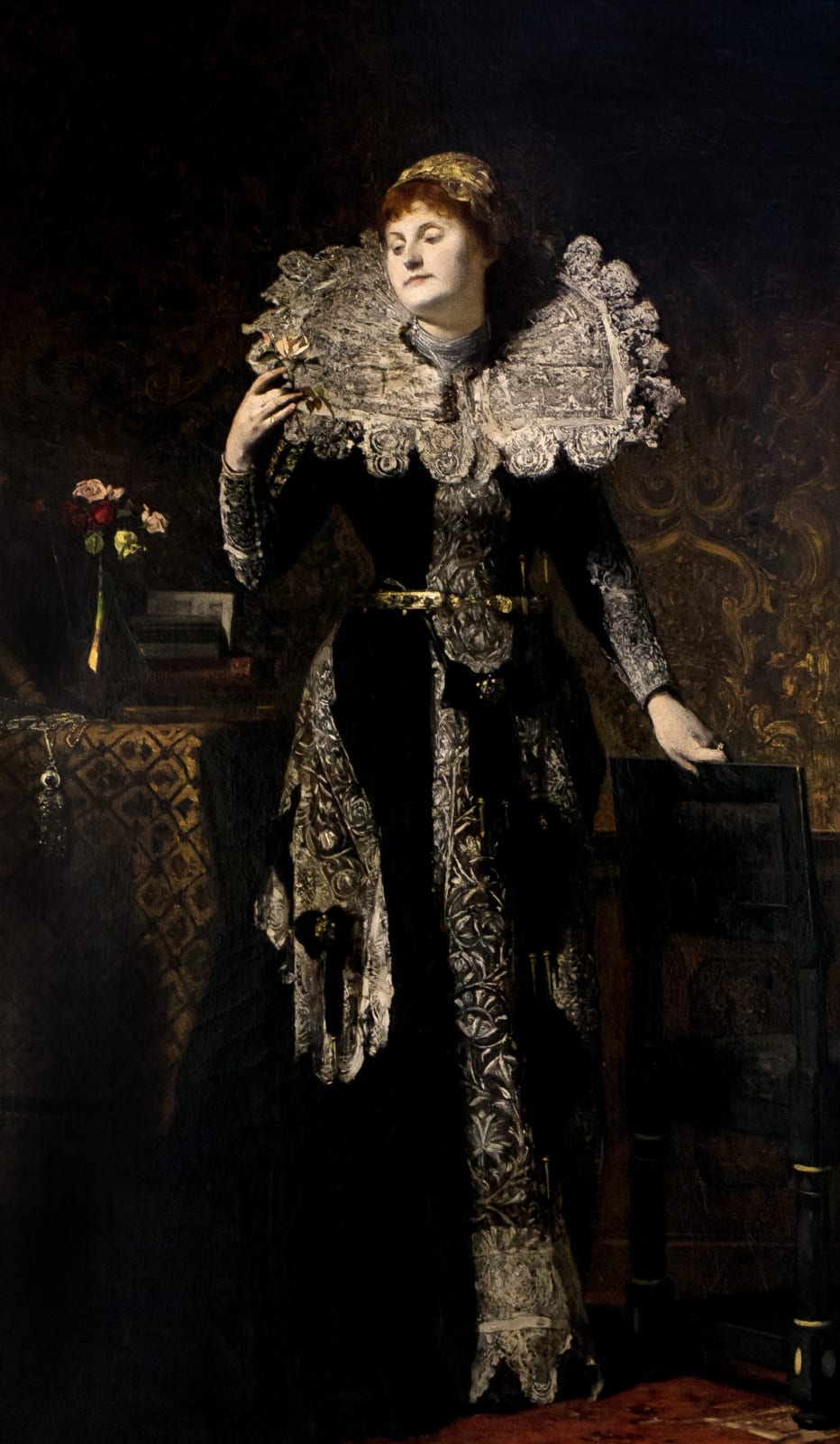Franz Rumpler, Dame im Renaissancekleid, 1880