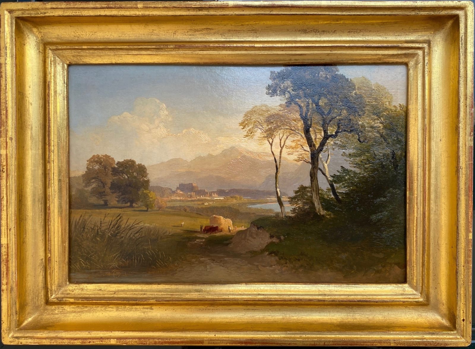 Johann Fischbach, Blick auf Salzburg vom Fuß des Plainbergs aus, 1848
