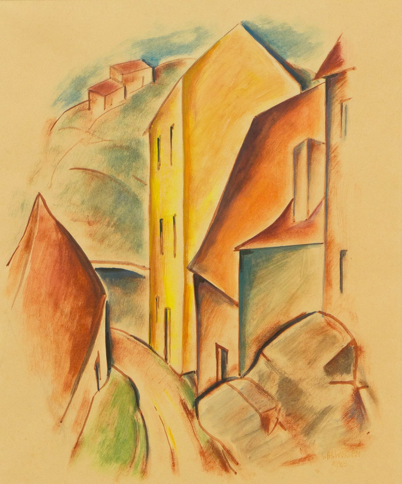 Georg Philipp Wörlen, Stadltlandschaft, 1928