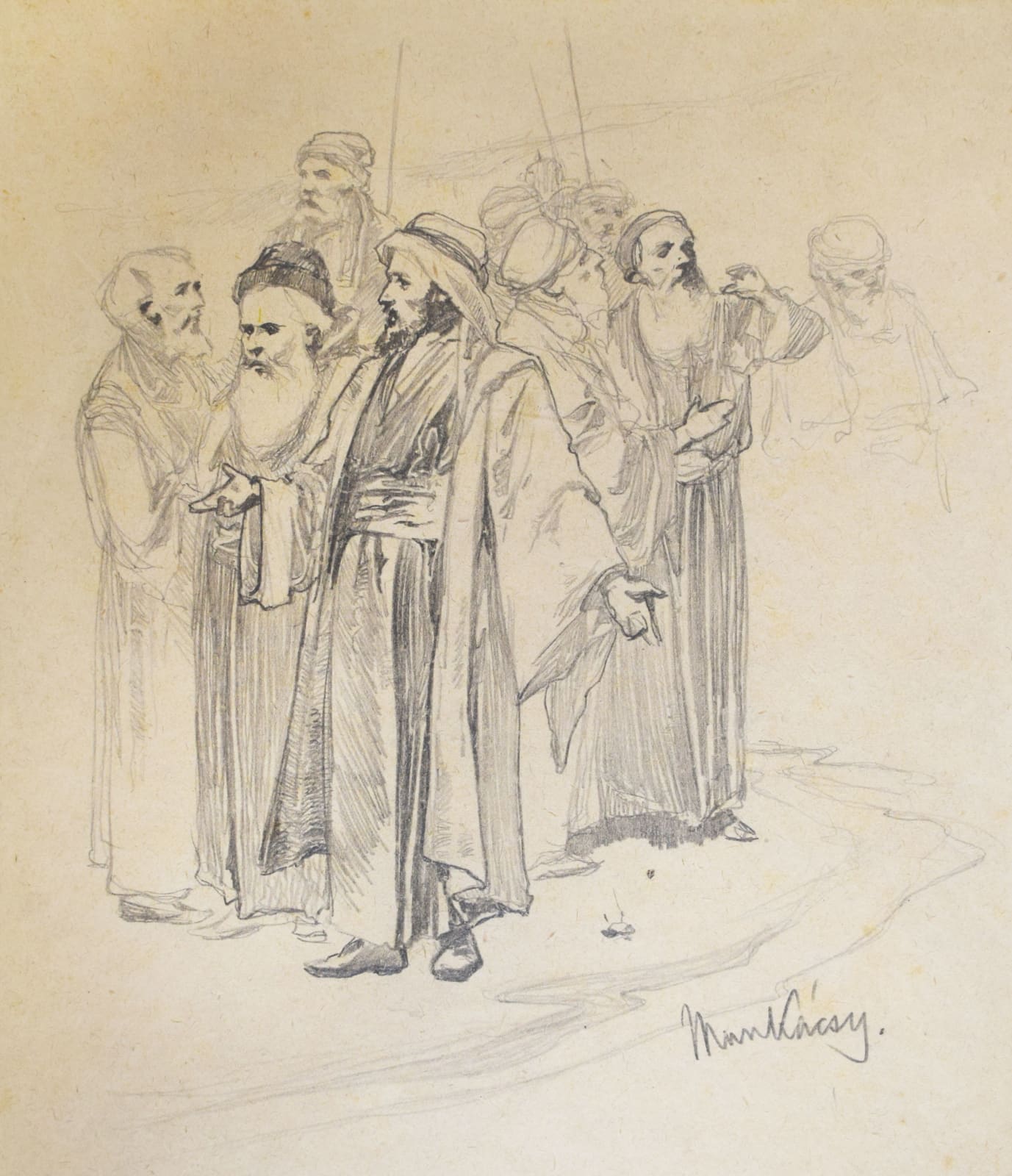 MIHÁLY VON MUNKÁCSY, Study for Christ before Pilate (XV)