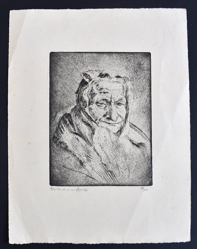 HERMANN STRUCK, The Head of an Old Jewish Woman | Kopf einer Alten Jüdin, ca. 1919